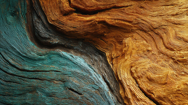 A close-up photograph capturing the intricate flow of the wood grain on a tree trunk, with swirling textures reflecting the tree's natural growth