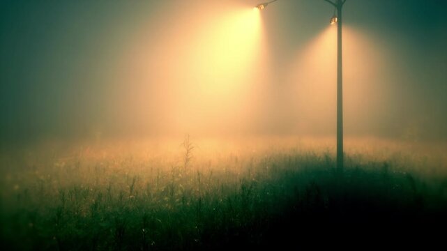 Rain On Grass Fields At Night 02