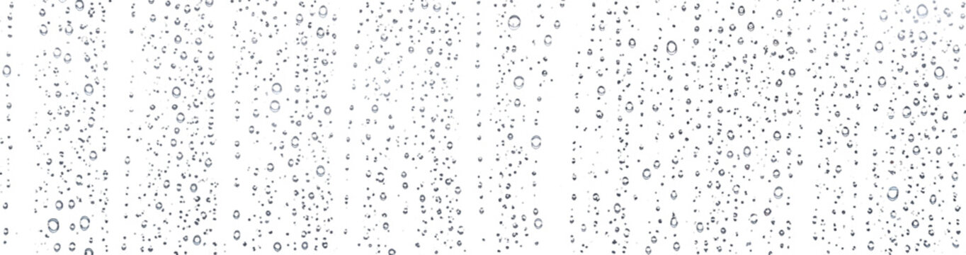 Water drops window glass macro rainfall beads dense rainy texture overlay PNG transparent background