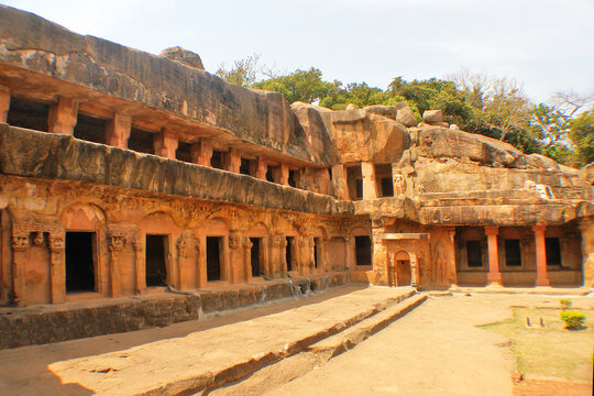Udayagiri and Khandagiri caves  partly artificial caves of archaeological, historical and religious importance south of the city of Bhubaneswar in Odisha, India.