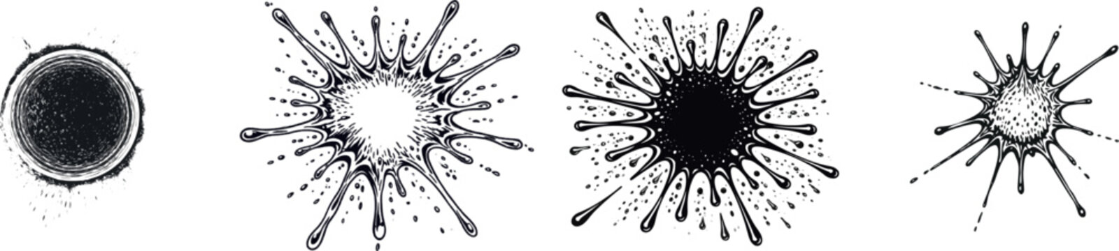 A dark navy blue sponge dab with rough, distressed edges stands isolated against a stark white background, ideal for high-contrast vector tracing tasks