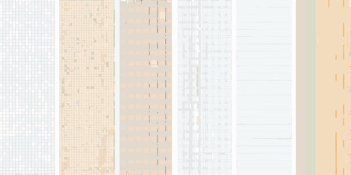 Pixelated rectangular panels geometric pattern with light beige and white tones