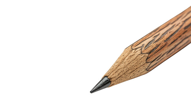 Sharpened wooden graphite pencil creative office writing stationery on transparent background