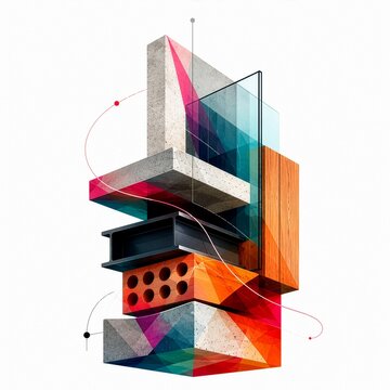 Embodied Carbon Building Materials Illustration