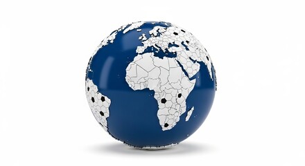 Fototapeta premium Global soccer concept globe shaped like a black and white ball.