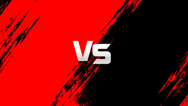 Versus VS screen background with red and black grunge shapes for sports or gaming competition