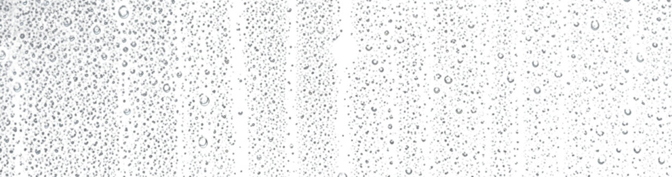 Water drops window glass clear reflection detail dense rainy texture overlay PNG transparent background