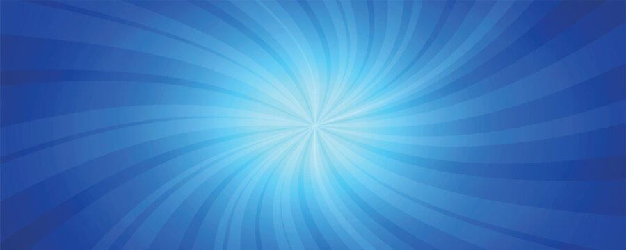 Abstract Blue Sunburst Background with Bright Light Rays