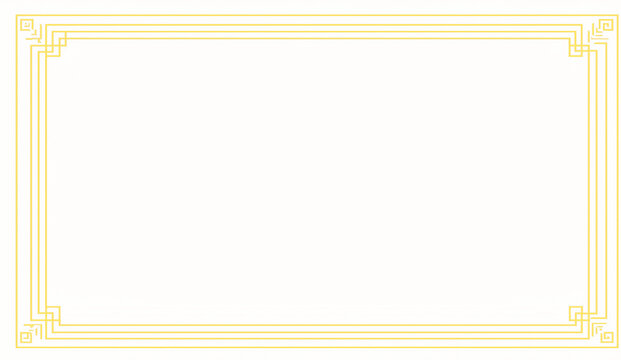 Yellow glowing decorative photo frame isolated on transparent PNG background. Elegant shiny invitation border with modern luxury style.

