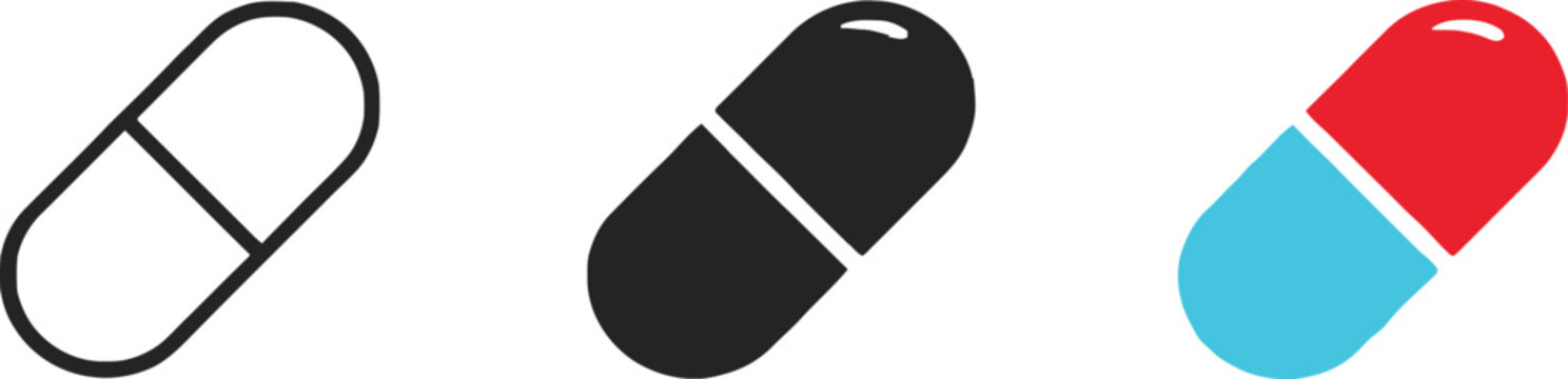 Love heart symbol next to two pills for health or medicine concept Vector