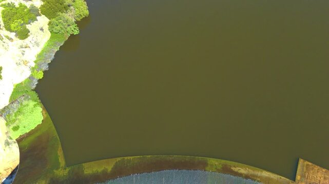Aerial view of the Elche Reservoir, Alicante province, Valencian Community, Spain