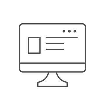 Computer and website line icon