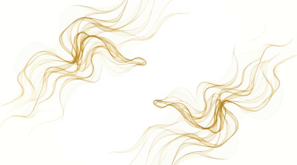 Fototapeta premium Abstract golden smoke swirl elements