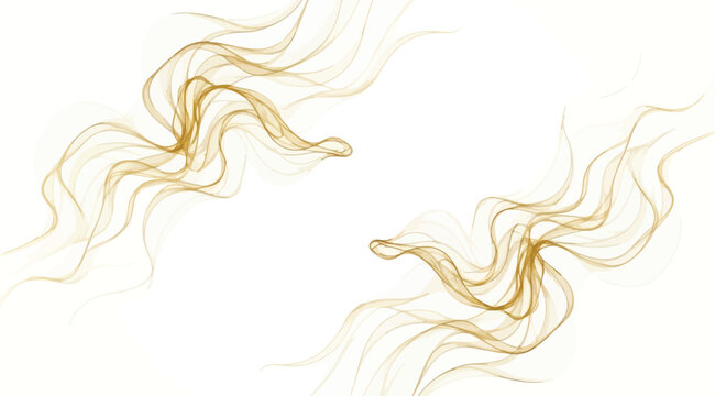 Abstract golden smoke swirl elements
