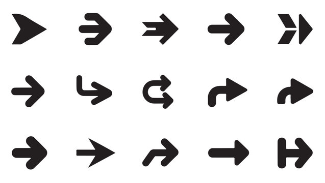 Modern flat vector arrow collection for web user interface and creative layout elements.