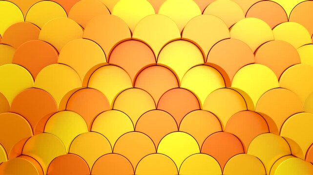 Geometric Shapes Form a Wave. Abstract motion, two color, 3d rendering, 4k resolution
