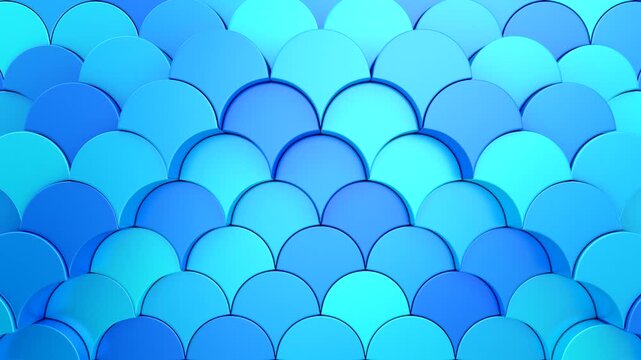 Geometric Shapes Form a Wave. Abstract motion, two color, 3d rendering, 4k resolution
