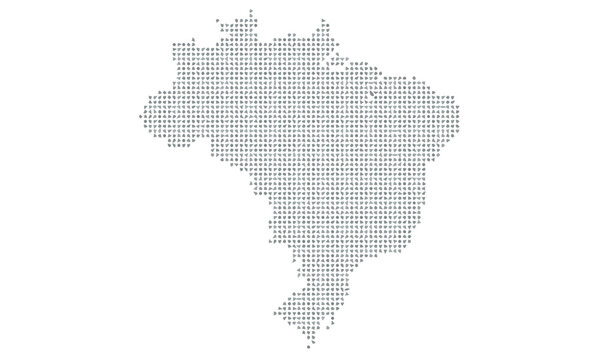 Brazil map made of letters, typographic country silhouette