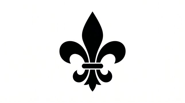 Fleur De LIS Silhouette Vector Icon Minimalist Royal Heraldic Symbol