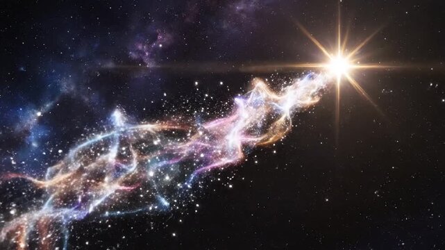 Cosmic Dust Cloud Streaming Across Space in Bright Starfield