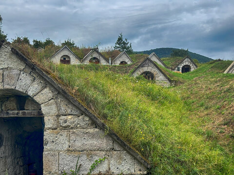 Ancient UNESCO cellars built into the hills, Tokaj-Hegyalja, Hungary