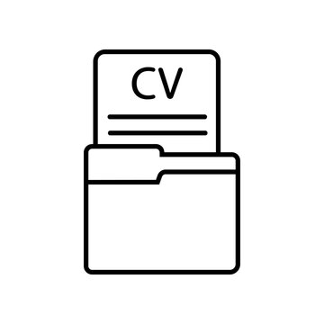 Folder with resume icon vector. Folder with SV Illustration sign. Folder symbol or logo.