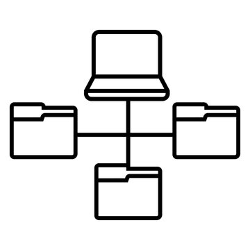 Folder Access icon vector. Network Folder Illustration sign. Folder symbol. Remote Access logo.