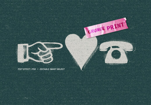 Grunge Print Text Effect