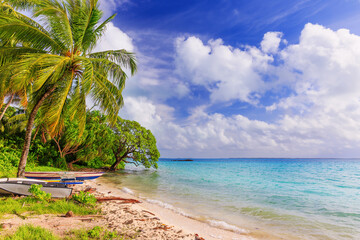 Obraz premium Republic of Kiribati. Tabuaeran beach on the Fanning Island.