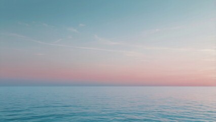 Obraz premium Captivating Pastel Sunset Horizon Over Calm Ocean Waters Offering a Peaceful and Dreamy Seascape View