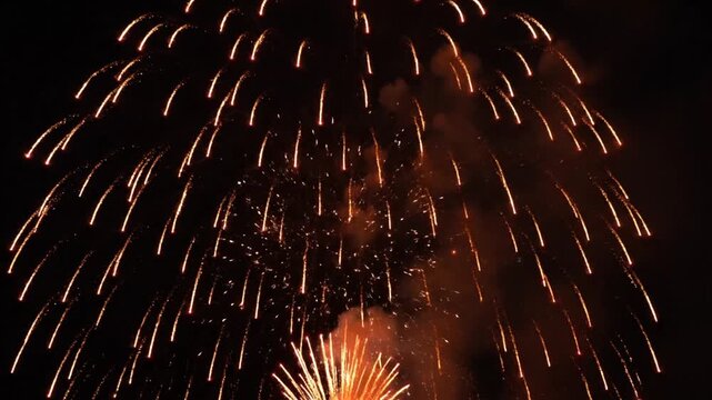 Fireworks exploding in the night sky.
