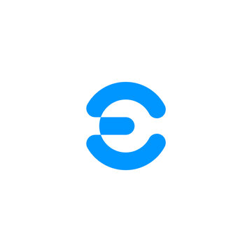 EC or E & C rounded monogram logo in blue color.