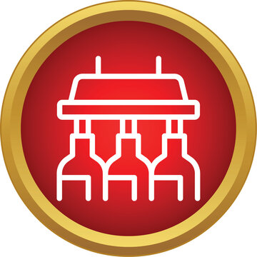 Bottling machine icon representing factory production and industrial manufacturing