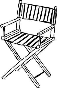 Tennis Director Chair Outline Sketchy Hand Drawn