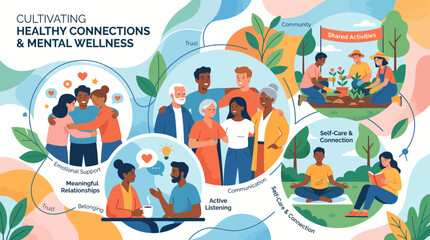 Fototapeta premium Building Strong Connections Boosts Mental Wellness Naturally