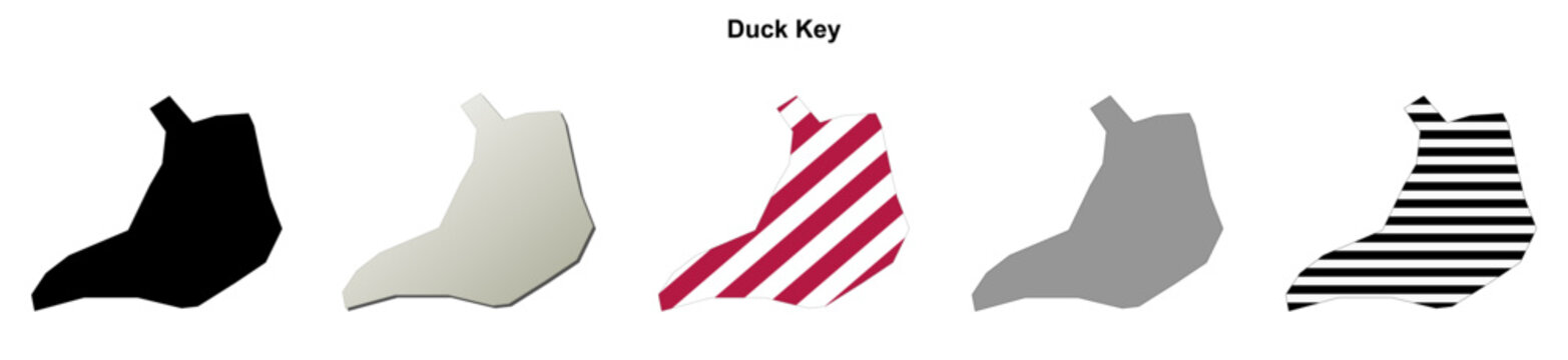 Duck Key (Florida) blank outline map set