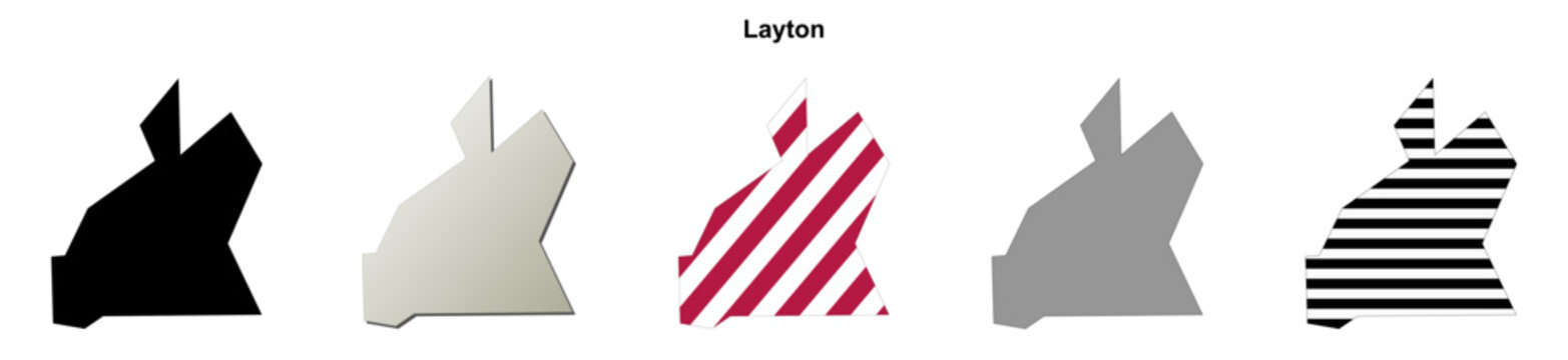 Layton (Florida) blank outline map set