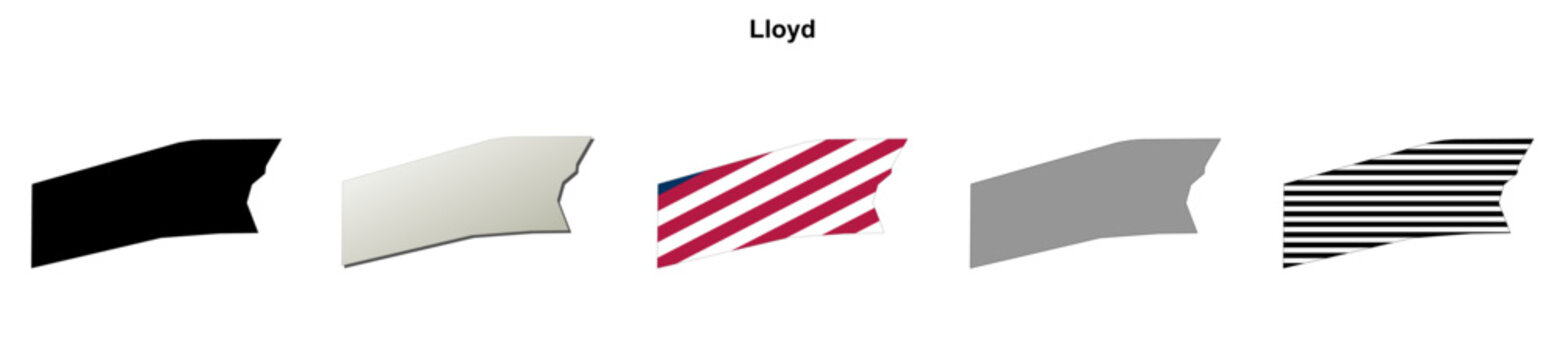 Lloyd (Florida) blank outline map set