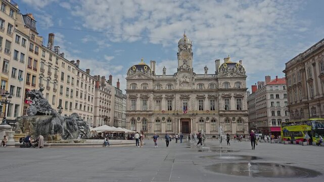 Place des Terreaux and Lyon City Hall Wide Shot France,30 April 2026.