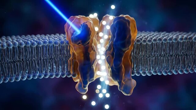 Optogenetics Channelrhodopsin Light-Activated Ion Channel &mdash; Neuroscience Scientific Visualization
