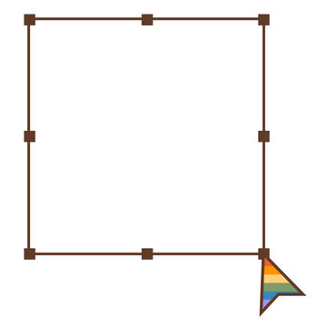 Retro Y2K computer desktop selection box tool with rainbow mouse cursor pointer isolated on white background. Nostalgic 90s operating system software interface graphic for LGBTQ pride month. Vector.