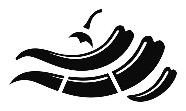 Chili pepper vector illustration black icon on transparent