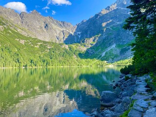 Morskie Oko in Tatra National park, Zakopane, Poland. Summer landscape of mountains and lake. © Darja