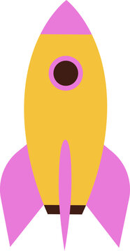 Rocket cartoon vector illustration and icon. STEM education, back to school and science camp activities series.