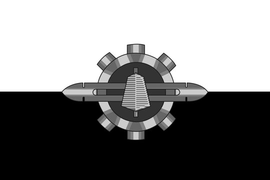 Vector illustration of the official flag of Klintsy city, located in Bryansk Oblast, Russia. presented in a clean black and white monochrome layout