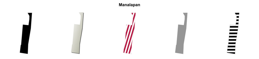 Obraz premium Manalapan (Florida) blank outline map set