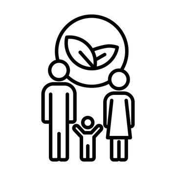 Eco family icon vector. Eco activists Illustration sign. Ecology symbol. Eco logo.