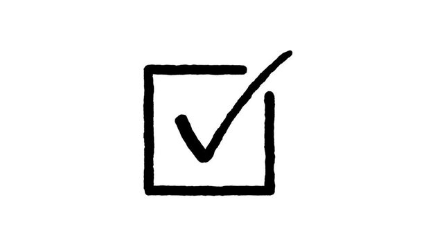 Tick Mark Animation on transparent background. Animated Green Checkmark Video. Correct Tick Sign Approval Success, right check mark, select tick mark, confirm, with alpha channel 4k video