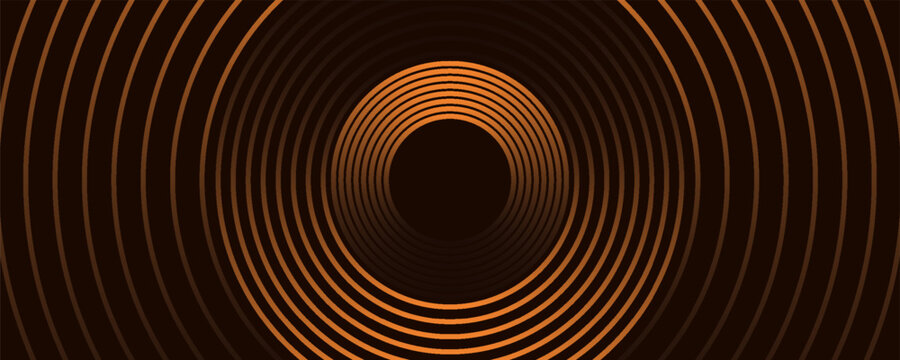 3D brown lines techno abstract background layer on dark blank space with circles shapes effect for backdrop, wallpaper. Modern cincept. Vector Illustration.