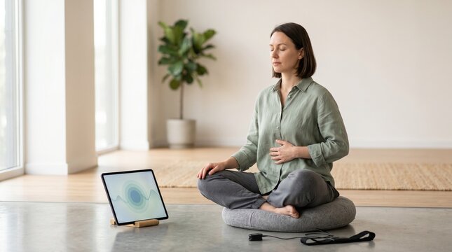 Slow breathing biofeedback session for autonomic recovery